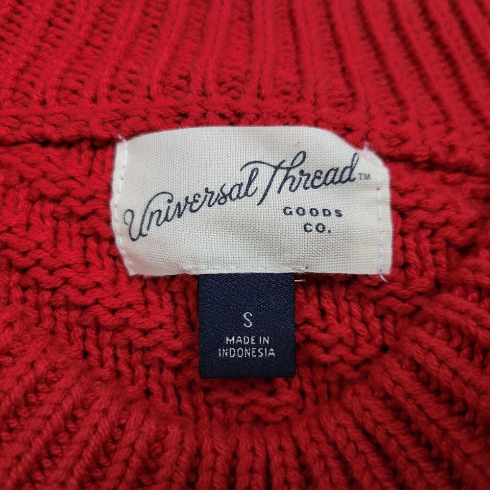Universal Thread Vibrant Red Crew Neck Cotton Swe… - image 3